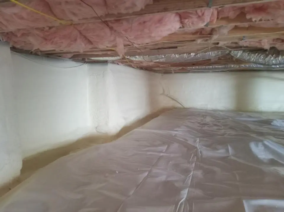 Crawl space encapsulation with closed-cell spray foam for Storm Damage Roof Repair in Apple Valley